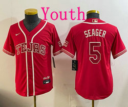 Youth Nike Texas Rangers #5 Corey Seager Red 2026 City MLB Jersey