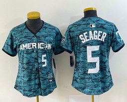 Youth Nike Texas Rangers #5 Corey Seager Teal 2023 All-Star Stitched Baseball Jersey