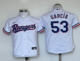 Youth Nike Texas Rangers #53 Adolis Garcia White Authentic Stitched MLB Jersey