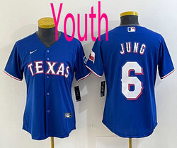 Youth Nike Texas Rangers #6 Josh Jung Blue Authentic Stitched MLB Jersey