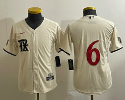 Youth Nike Texas Rangers #6 Josh Jung Cream 2023 City Authentic Stitched MLB Jersey