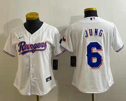Youth Nike Texas Rangers #6 Josh Jung White Game Authentic Stitched MLB Jersey