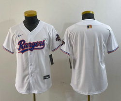 Youth Nike Texas Rangers Blank White Game Authentic Stitched MLB jersey