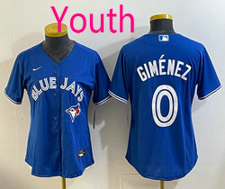 Youth Nike Toronto Blue Jays #0 Andres Gimenez Blue Authentic Stitched MLB Jersey