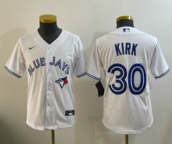 Youth Nike Toronto Blue Jays #30 Alejandro Kirk White Baseball Jersey