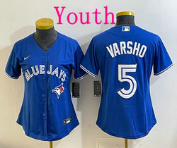 Youth Nike Toronto Blue Jays #5 Daulton Varsho Blue MLB Jersey