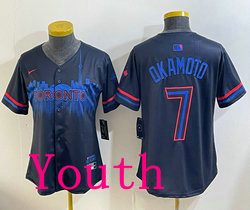Youth Nike Toronto Blue Jays #7 Kazuma Okamoto Navy City MLB Jersey