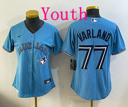 Youth Nike Toronto Blue Jays #77 Louis Varland Light Blue Authentic Stitched MLB Jersey