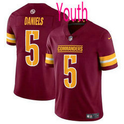 Youth Nike Washington Commanders #5 Jayden Daniels Burgundy 2024 Draft Vapor Untouchable Football Jersey