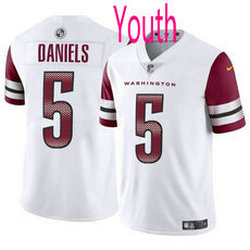 Youth Nike Washington Commanders #5 Jayden Daniels White 2024 Draft Vapor Untouchable Football Jersey