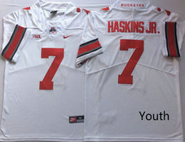Youth Ohio State Buckeyes #7 Dwayne Haskins Jr. White Vapor Untouchable College Football Jersey