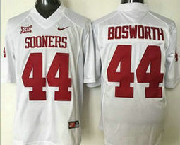 Youth Oklahoma Sooners #44 Brian Bosworth White Authentic Stitched NCAA Jersey