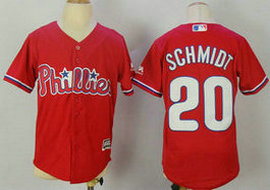 Youth Philadelphia Phillies #20 Mike Schmidt Red New Majestic Authentic Stitched MLB Jersey