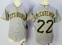Youth Pittsburgh Pirates #22 Andrew McCutchen Home Grey New Majestic Authentic Stitched MLB Jersey