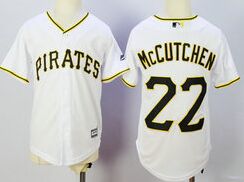 Youth Pittsburgh Pirates #22 Andrew McCutchen White New Majestic Authentic Stitched MLB Jersey
