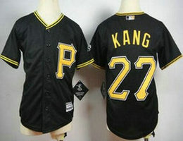 Youth Pittsburgh Pirates #27 Jung-Ho Kang Black Authentic Stitched MLB Jersey