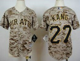 Youth Pittsburgh Pirates #27 Jung-ho Kang Camo Authentic stitched MLB jersey