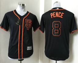 Youth San Francisco Giants #8 Hunter Pence Black Authentic stitched MLB jersey