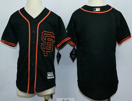 Youth San Francisco Giants Blank Black New Majestic Authentic Stitched MLB Jersey