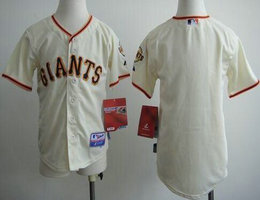 Youth San Francisco Giants Blank Cream Authentic stitched MLB jersey