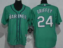 Youth Seattle Mariners #24 Ken Griffey Green Wiht hall of fame New Majestic Authentic Stitched MLB Jersey