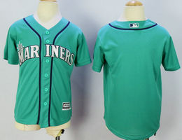 Youth Seattle Mariners Blank Green New Majestic Authentic Stitched MLB Jersey