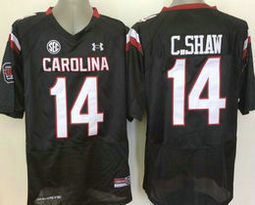 Youth South Carolina Fighting Gamecocks #14 Connor Shaw Black Authentic Stitched College Football Jersey