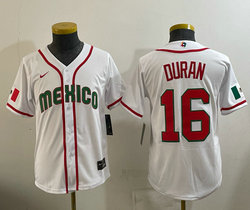 Youth Team Mexico #16 Jarren Duran White 2026 World Baseball Classic Stadium Jersey