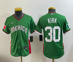 Youth Team Mexico #30 Alejandro Kirk Green 2026 World Baseball Classic Stadium Jersey