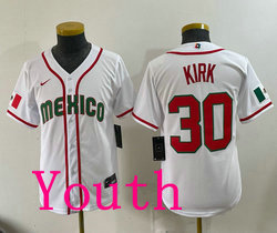Youth Team Mexico #30 Alejandro Kirk White 2026 World Baseball Classic Stadium Jersey