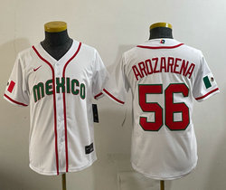 Youth Team Mexico #56 Randy Arozarena White 2026 World Baseball Classic Stadium Jersey