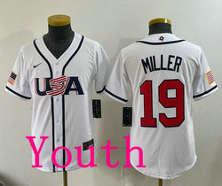 Youth Team USA #19 Roman Anthony White 2026 World Baseball Classic Stadium Jersey
