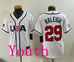 Youth Team USA #29 Tarik Skubal White 2026 World Baseball Classic Stadium Jersey