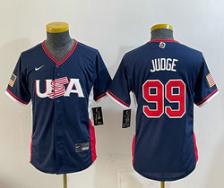 Youth Team USA #99 Aaron Judge Navy 2026 World Baseball Classic Stadium Jersey