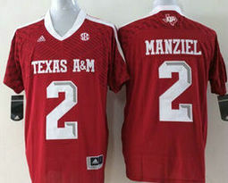 Youth Texas A&M Aggies #2 Johnny Manziel Red Authentic Stitched College Football Jersey