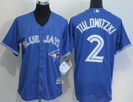 Youth Toronto Blue Jays #2 Troy Tulowitzki Blue New Majestic Stitched MLB Jersey