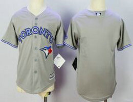 Youth Toronto Blue Jays Blank Grey New Majestic Authentic Stitched MLB Jersey