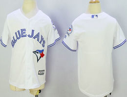 Youth Toronto Blue Jays Blank White New Majestic Authentic Stitched MLB Jersey