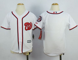 Youth Washington Nationals Blank White New Majestic Authentic Stitched MLB Jersey
