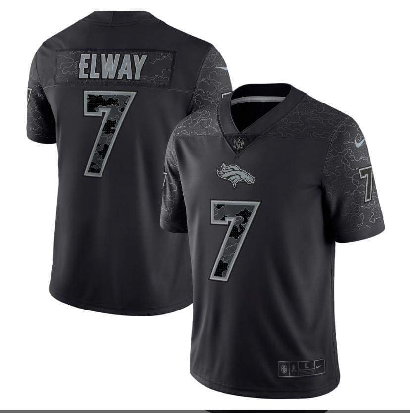Youth nike Denver Broncos #7 John Elway Black Reflective Authentic Stitched NFL Jersey