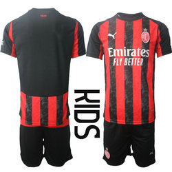 kids 2025-26 AC Milan Blank Black Home Soccer Club Jersey