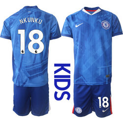 kids 2025-26 Chelsea #18 NKUNKU Home Soccer Club Jersey