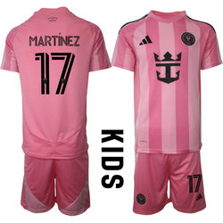 kids 2025-26 Inter Miami CF #17 MARTINEZ Home Soccer Club Jersey