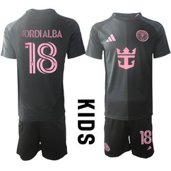 kids 2025-26 Inter Miami CF #18 JORDIALBA away Soccer Club Jersey