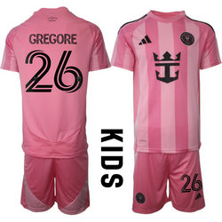 kids 2025-26 Inter Miami CF #26 GREGORE Home Soccer Club Jersey