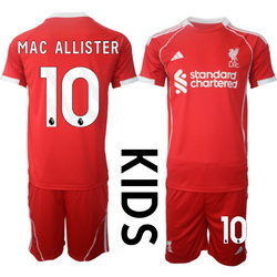 kids 2025-26 Liverpool #10 MAC ALLISTER home Soccer Club Jersey
