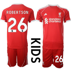 kids 2025-26 Liverpool #26 ROBERTSON home Soccer Club Jersey