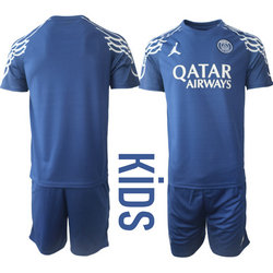kids 2025-26 Paris Saint-Germain Blank away Soccer Club Jersey