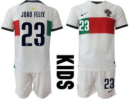 kids Portugal #23 JoAo Felix Away goalkeeper soccer jerseys