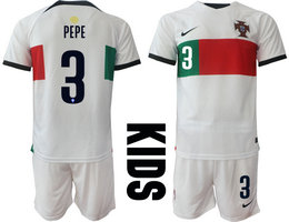 kids Portugal #3 PEPE Away goalkeeper soccer jerseys